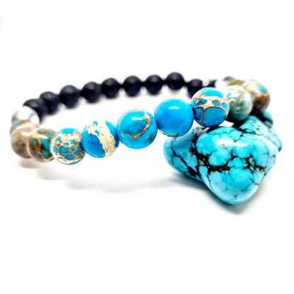 Blue Sea Sediment Jasper Bracelet beads